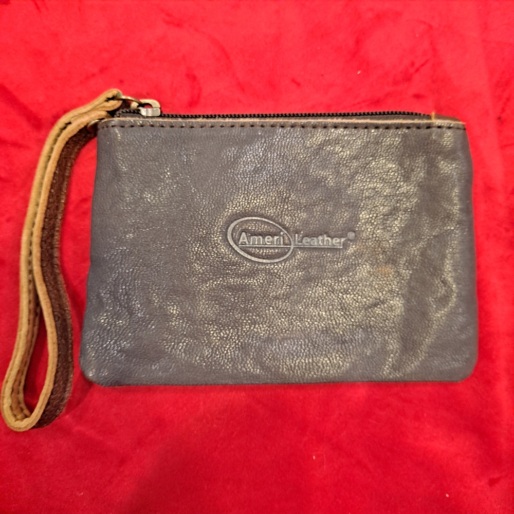 Ameri Gray/Brown Wristlet Mini Clutch